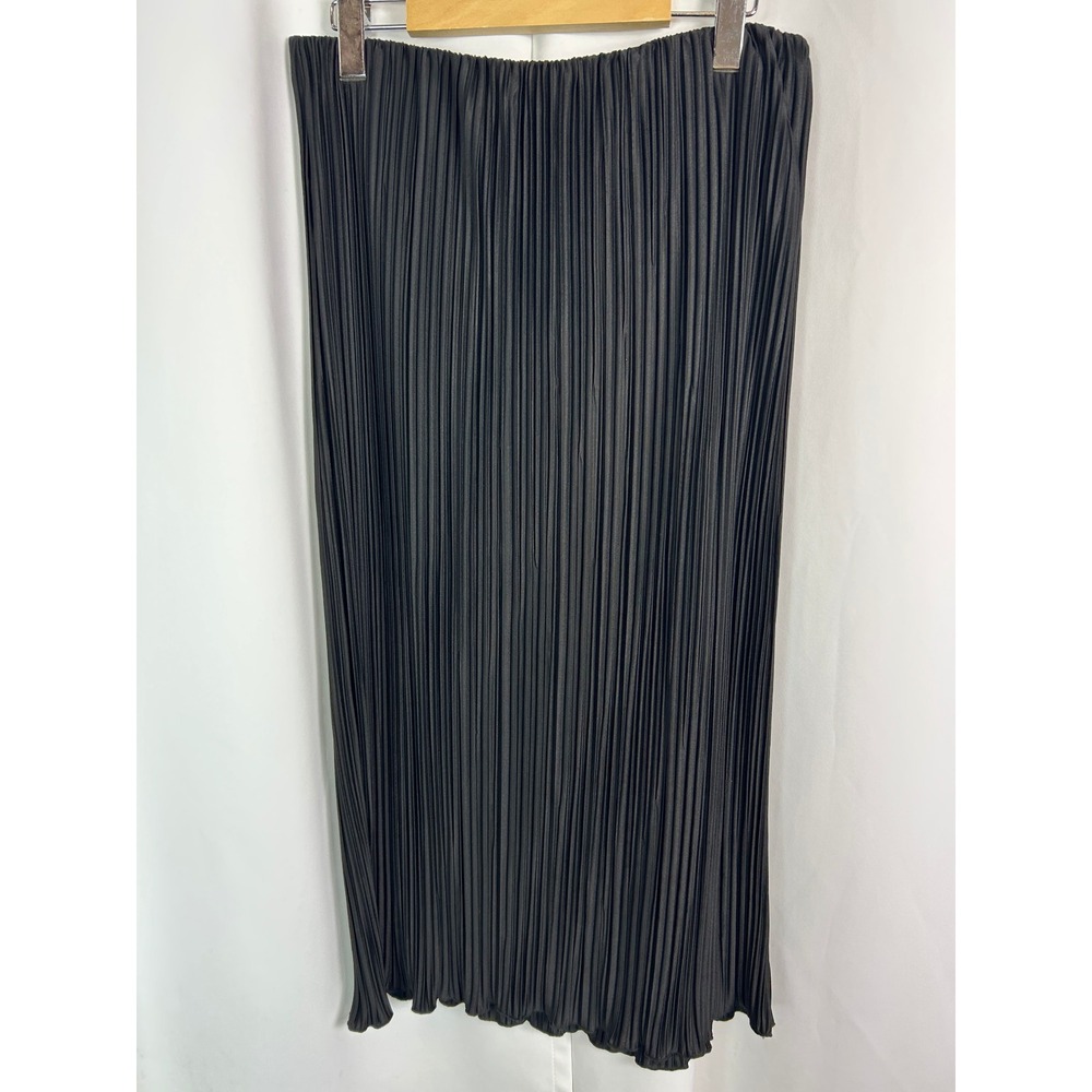 Rails Stella Black Pleated Midi Skirt Accordion Pleat Minimalist Chic Large NWT